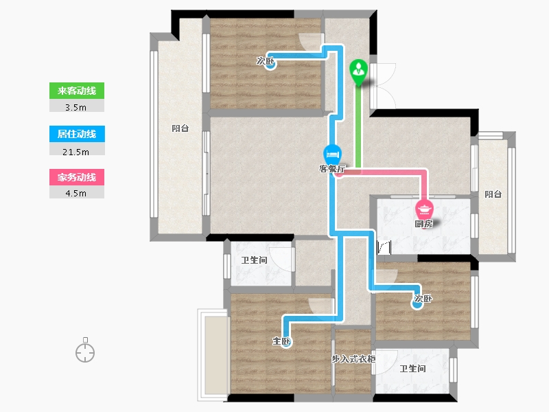 贵州省-遵义市-诗乡映象3期-105.00-户型库-动静线