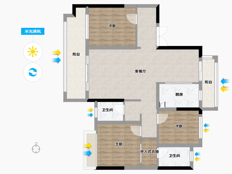 贵州省-遵义市-诗乡映象3期-105.00-户型库-采光通风