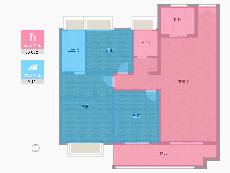 湖北省-黄冈市-浠水·润达国际-104.07-户型库-动静分区