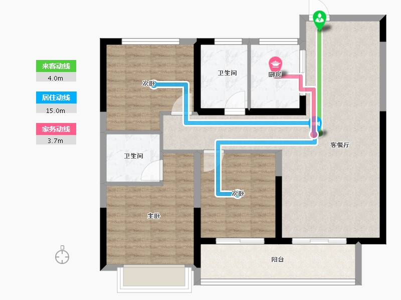 河南省-焦作市-武陟征云云筑-90.40-户型库-动静线