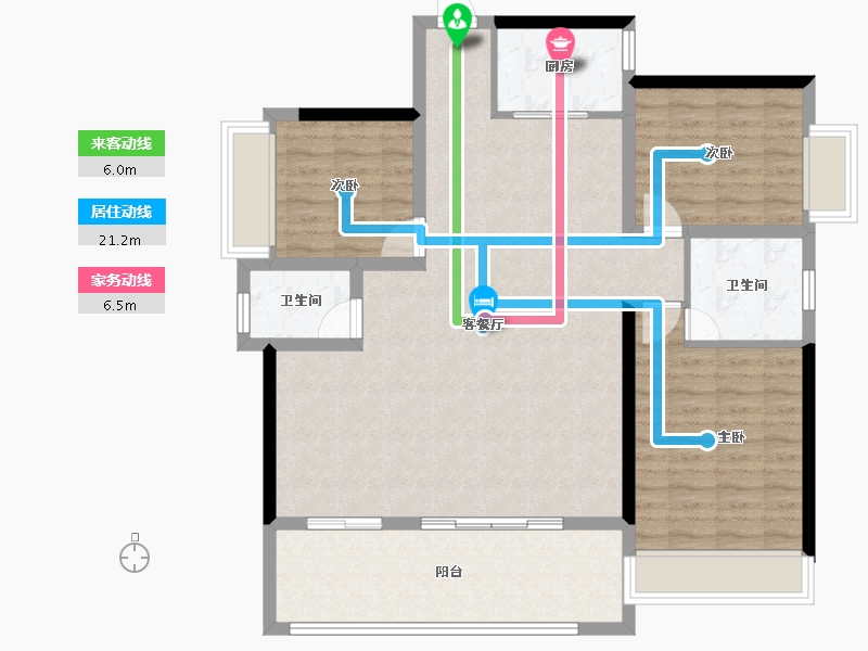 广西壮族自治区-河池市-绿锦华府-105.82-户型库-动静线