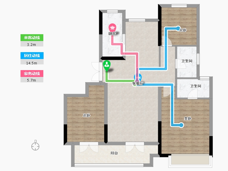 山东省-聊城市-民生金科集美壹品-103.47-户型库-动静线