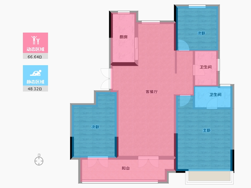 山东省-聊城市-民生金科集美壹品-103.47-户型库-动静分区