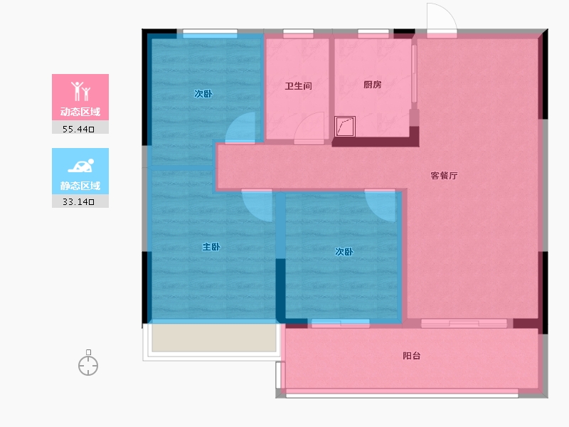 江苏省-苏州市-张家港金茂智慧科学城-79.34-户型库-动静分区