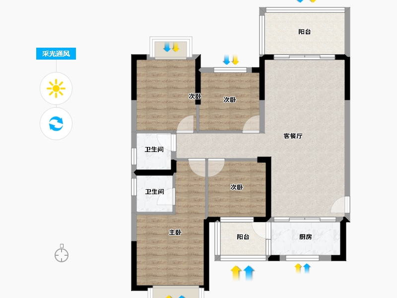 广西壮族自治区-贵港市-江南明珠-93.55-户型库-采光通风