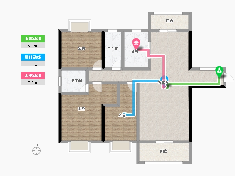 湖南省-永州市-永城·福江苑-110.69-户型库-动静线