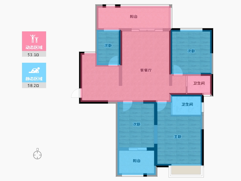 河南省-焦作市-和兴鑫悦府-98.45-户型库-动静分区