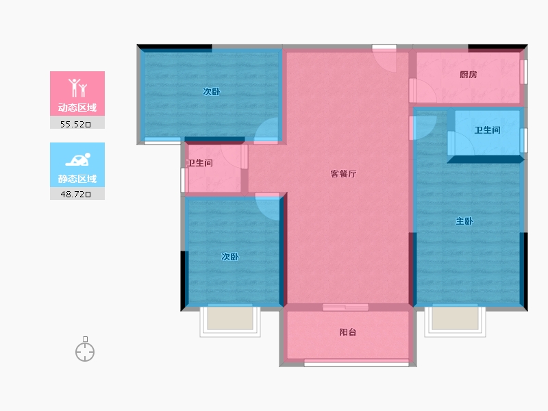 湖南省-永州市-永城·福江苑-92.57-户型库-动静分区