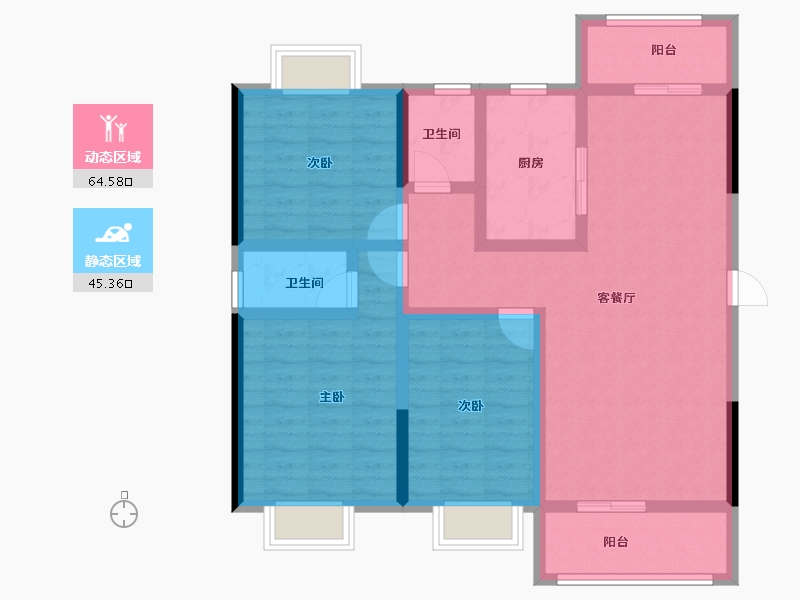 湖南省-永州市-永城·福江苑-97.03-户型库-动静分区