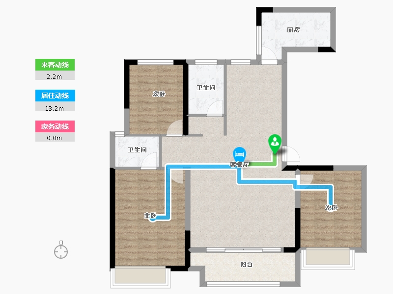 河南省-焦作市-焦作世合万达·玺悦苑-100.16-户型库-动静线