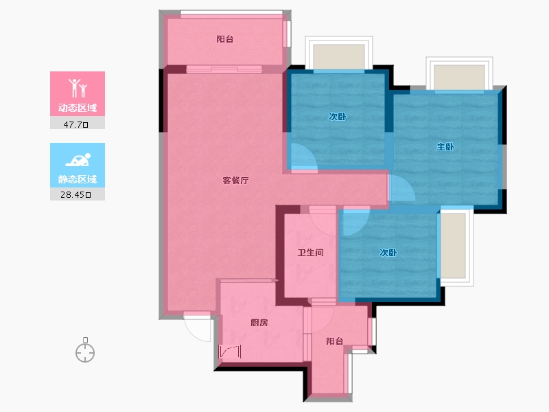 四川省-成都市-天府国际凤.凰城-66.46-户型库-动静分区