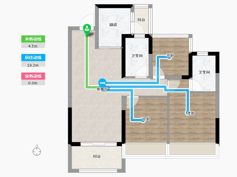 广西壮族自治区-玉林市-北流金科·集美城-74.93-户型库-动静线