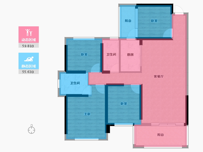 广西壮族自治区-玉林市-佳润·康桥-102.58-户型库-动静分区