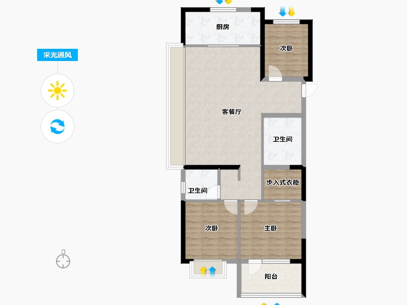 山东省-威海市-赤山雍锦湾-97.97-户型库-采光通风