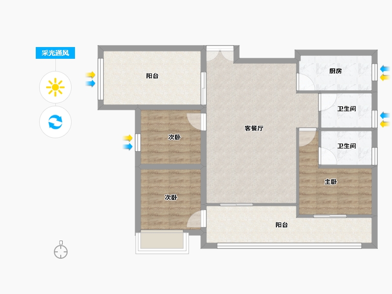 湖南省-永州市-徐福天誉-88.15-户型库-采光通风