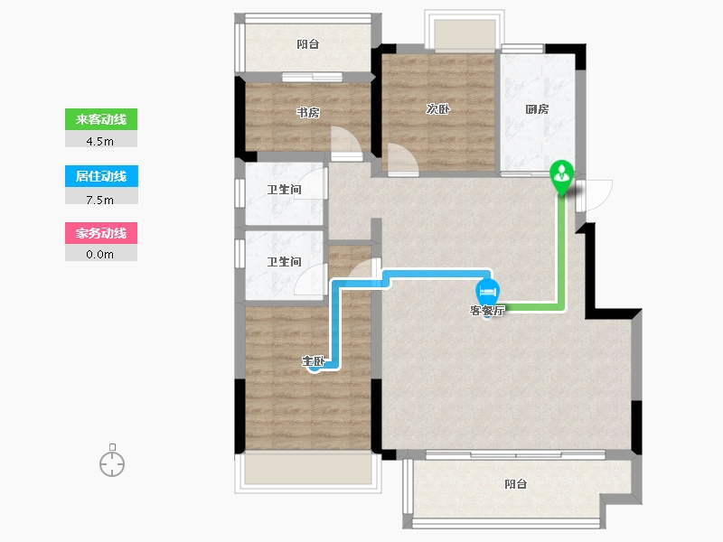 江苏省-苏州市-玖珑台-92.00-户型库-动静线