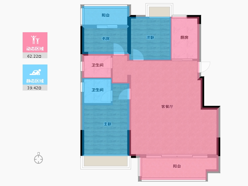 江苏省-苏州市-玖珑台-92.00-户型库-动静分区