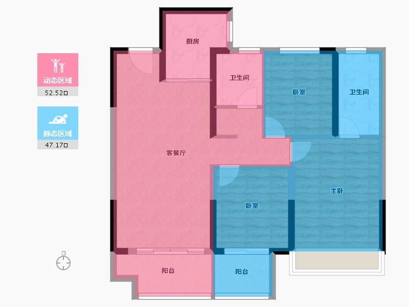 河南省-驻马店市-金科君悦公馆-89.29-户型库-动静分区