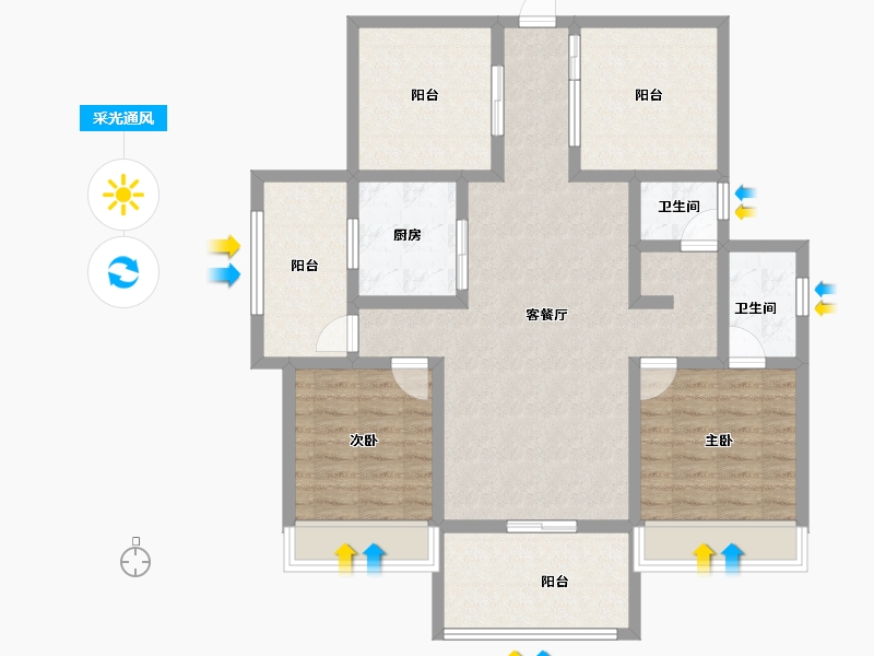 湖南省-永州市-徐福天誉-104.13-户型库-采光通风