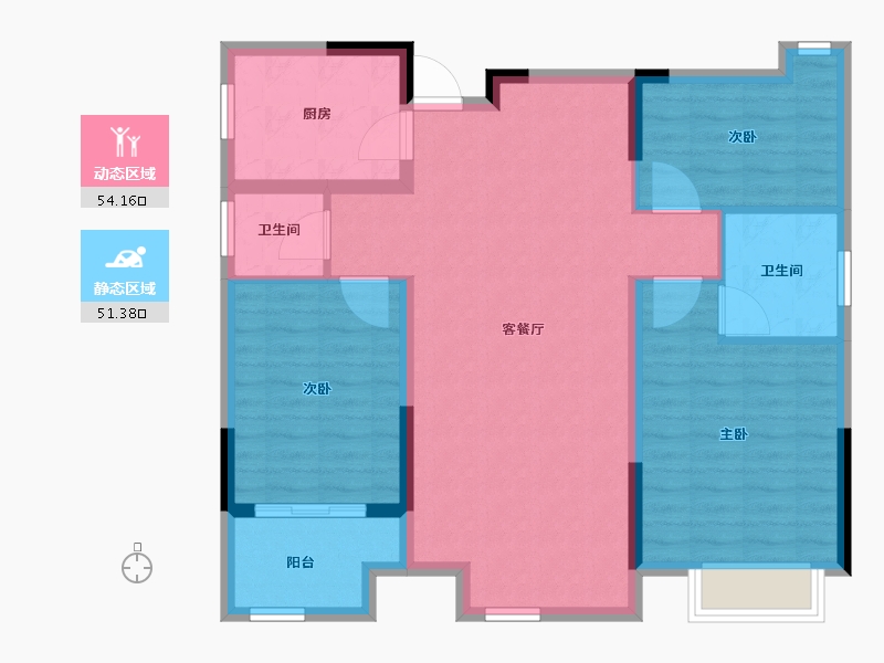 安徽省-淮北市-中房·翡翠岛-95.08-户型库-动静分区