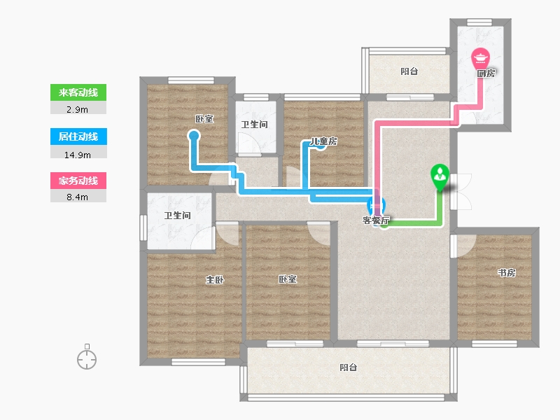 湖南省-衡阳市-生态天宸-115.44-户型库-动静线