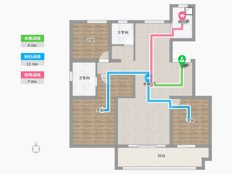 山东省-济宁市-惠民水岸新城-108.09-户型库-动静线