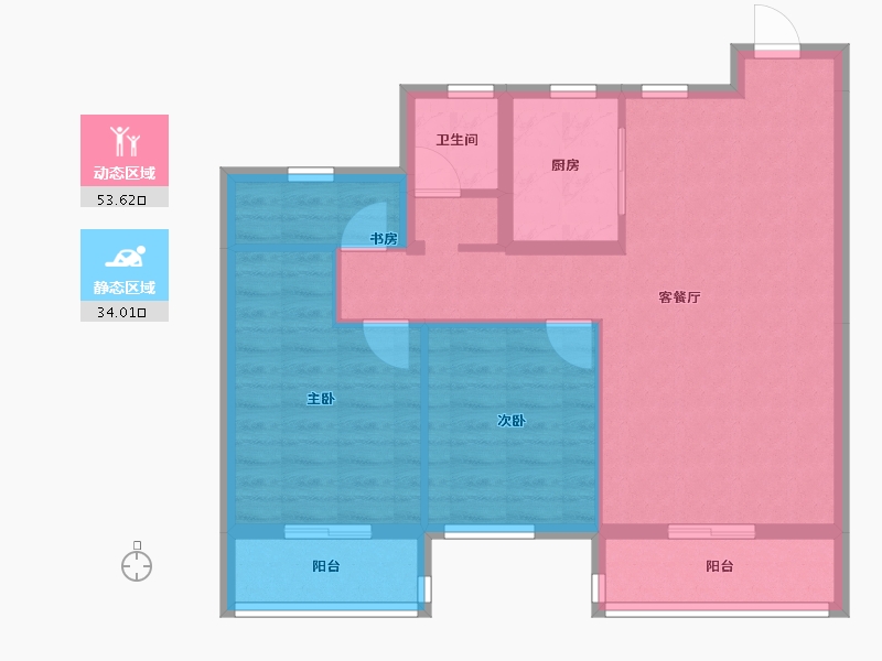 湖南省-常德市-御城金色晓岛-78.42-户型库-动静分区