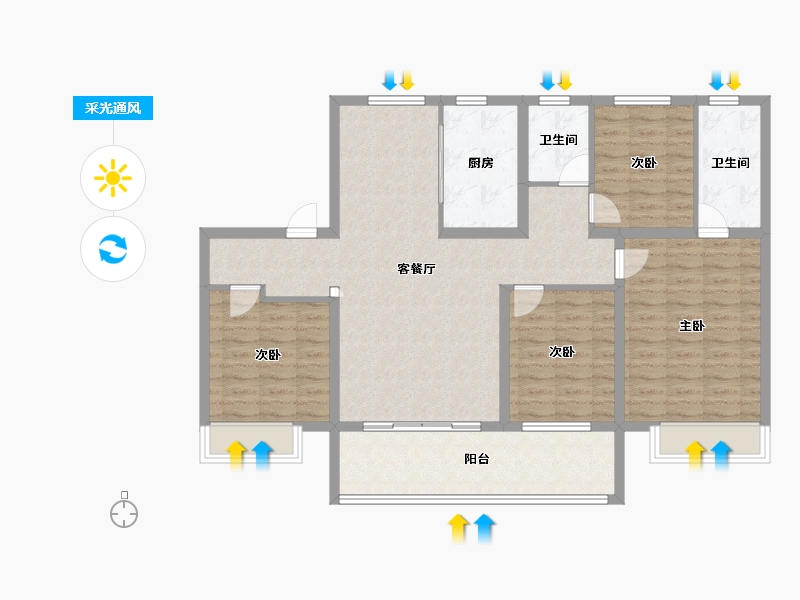 河南省-安阳市-滑县建业尊府-113.89-户型库-采光通风