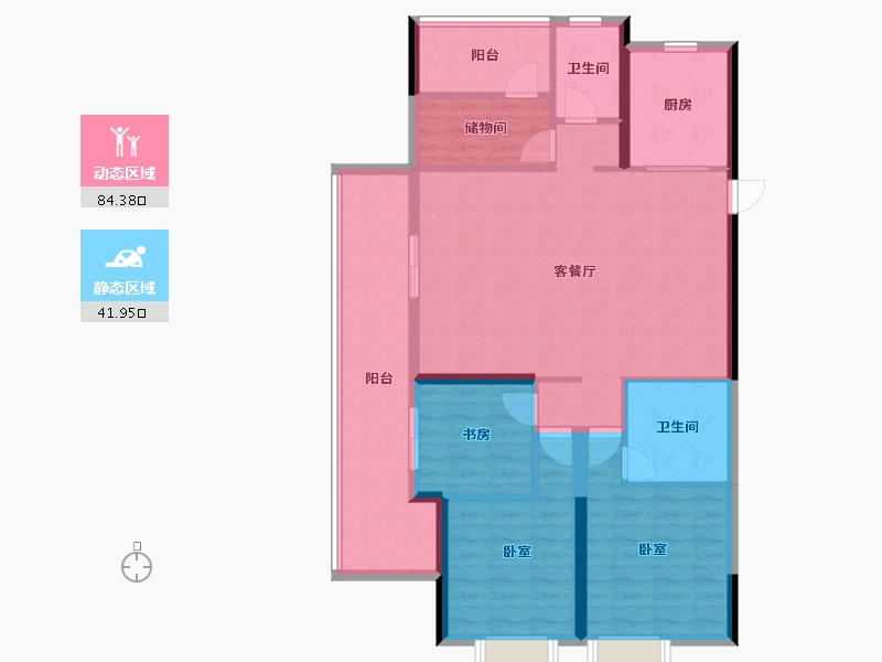 陕西省-安康市-博元城-113.92-户型库-动静分区