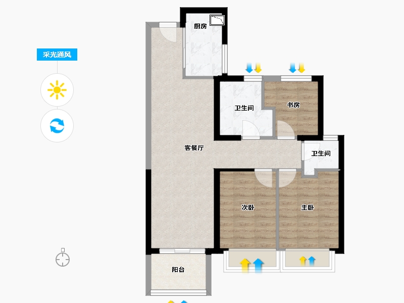 河南省-郑州市-建海当代公园阅MOMΛ-71.20-户型库-采光通风