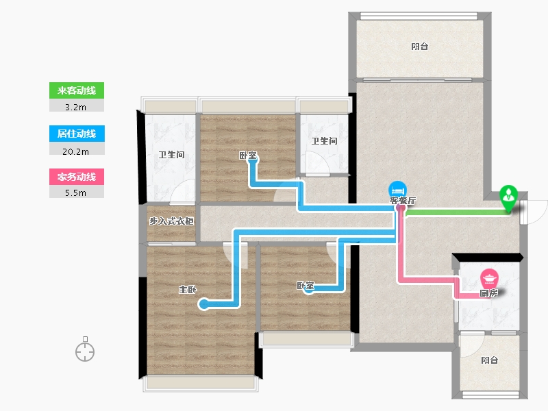 湖南省-常德市-临澧合兴新城-92.34-户型库-动静线