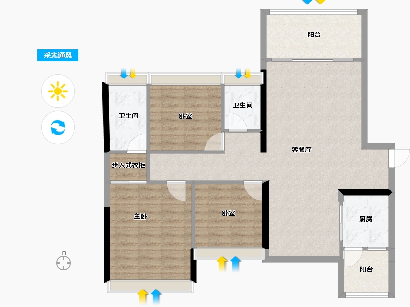 湖南省-常德市-临澧合兴新城-92.34-户型库-采光通风