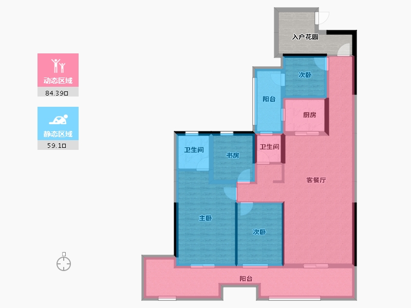 湖南省-永州市-永城·滨江尚品-137.02-户型库-动静分区