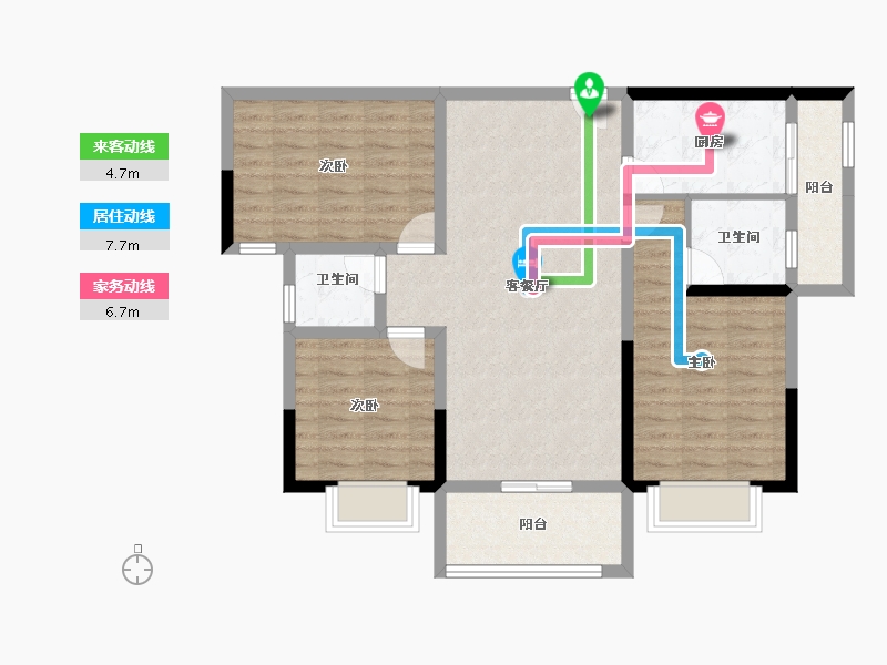 湖南省-永州市-永城·福江苑-94.60-户型库-动静线