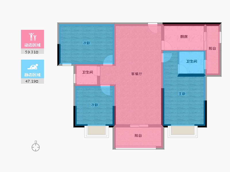 湖南省-永州市-永城·福江苑-94.60-户型库-动静分区