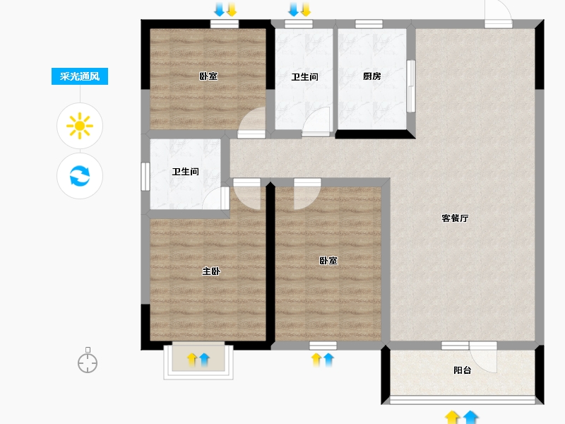 辽宁省-辽阳市-金首府-97.10-户型库-采光通风