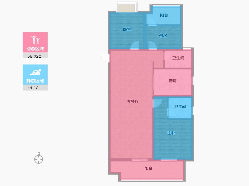 陕西省-安康市-博元城-100.80-户型库-动静分区