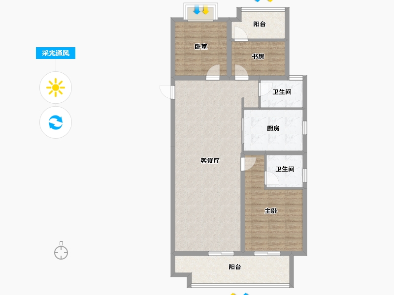 陕西省-安康市-博元城-100.80-户型库-采光通风