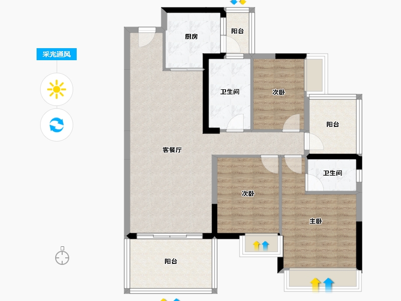 广东省-惠州市-深业西湖三里-97.18-户型库-采光通风