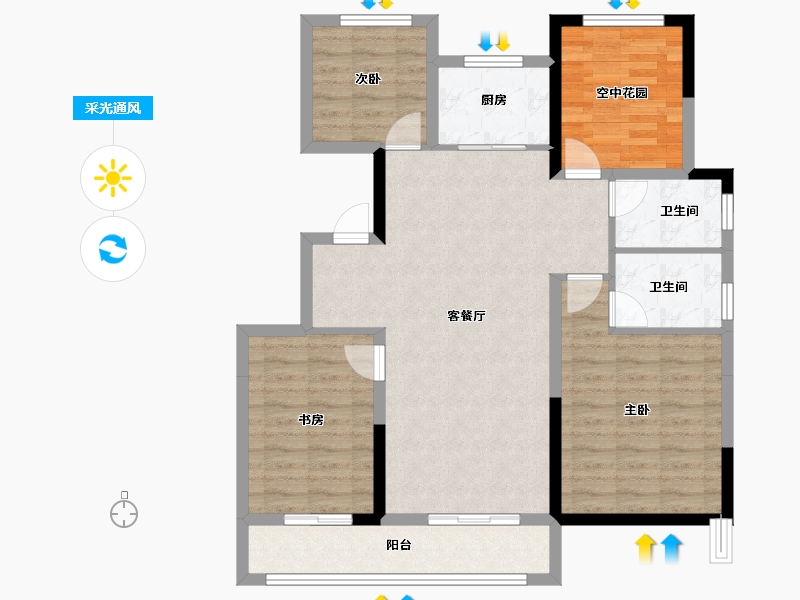 安徽省-滁州市-金鹏琅琊玖玖广场-96.01-户型库-采光通风