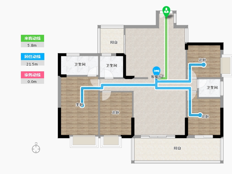 贵州省-贵阳市-贵高速花溪26-127.25-户型库-动静线