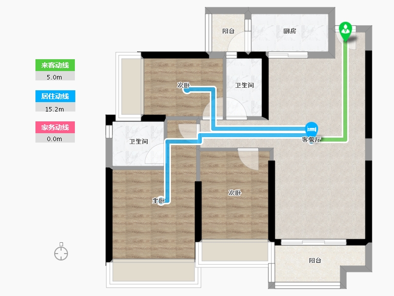 广东省-惠州市-海伦堡潼湖国际-75.70-户型库-动静线