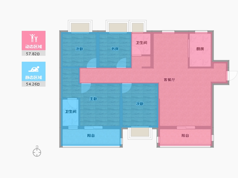 湖南省-常德市-御城金色晓岛-99.90-户型库-动静分区