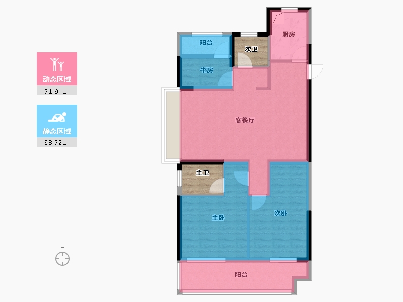 山东省-济宁市-铜锣湾·新天地-86.53-户型库-动静分区