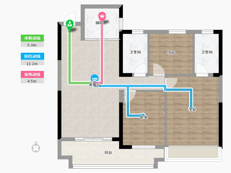 湖北省-黄冈市-中梁·九号院-87.27-户型库-动静线