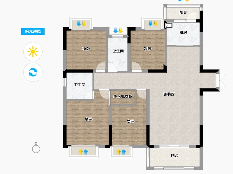 江西省-抚州市-颐景广场-108.12-户型库-采光通风