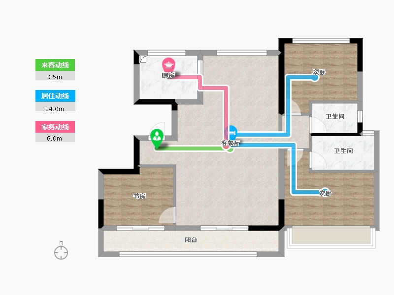 安徽省-阜阳市-华鸿鸿樾府-96.01-户型库-动静线