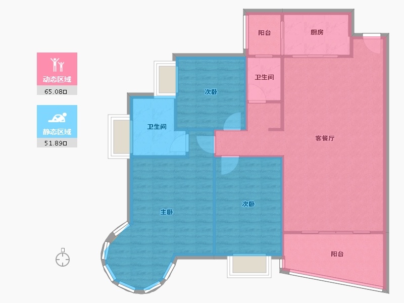 广东省-佛山市-丽日玫瑰·名城-3区-110.00-户型库-动静分区