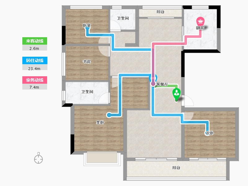 浙江省-丽水市-美林松州华庭-114.40-户型库-动静线