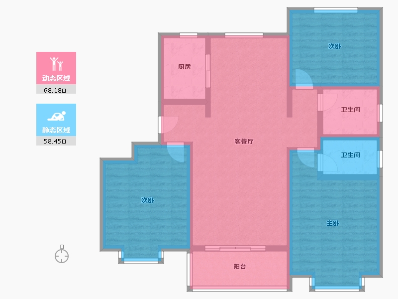 河北省-邢台市-牡丹名苑-113.29-户型库-动静分区